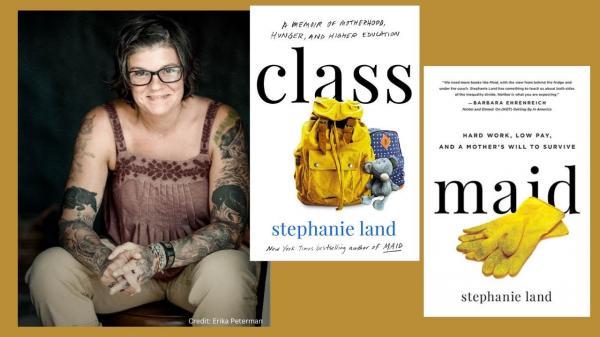 Author Stephanie Land and two of her books