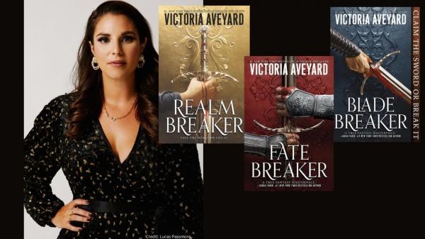 Author Victoria Aveyard and some of her books