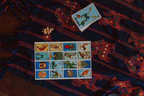 Close up of loteria cards